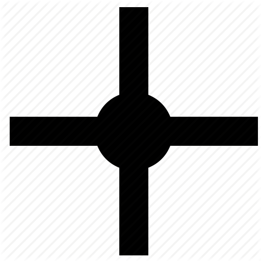 Crossing, Dot, Line, Plus Icon