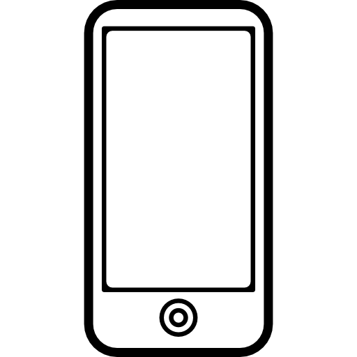 Mobile Phone With Big Screen And Just One Button On Front Icons