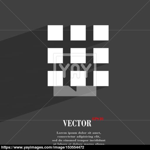 List Menu, App Symbol Flat Modern Web Design With Long Shadow