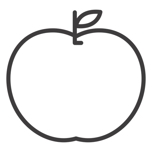 Flat Apple Fruit Stroke Icon