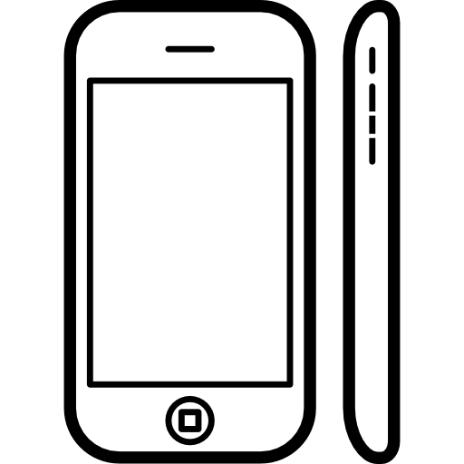 Mobile Phone Popular Model Apple Iphone On Side And Front View