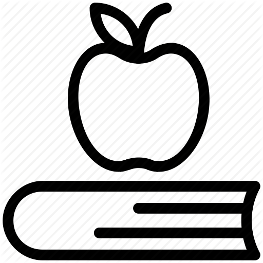 Apple, Book, Class, Fruit, Scholastics, School, Tool Icon