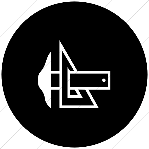 Flat Circle White On Black Classica Architect Tools Icon