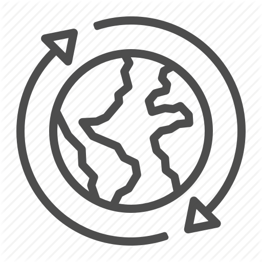 Around The World, Arrows, Earth, Global, Globe, Planet, Worldwide Icon