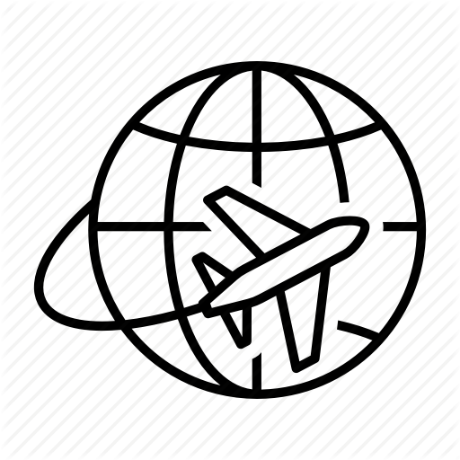 Airplane, Around The World, Globe, Plane, Travel, World Icon