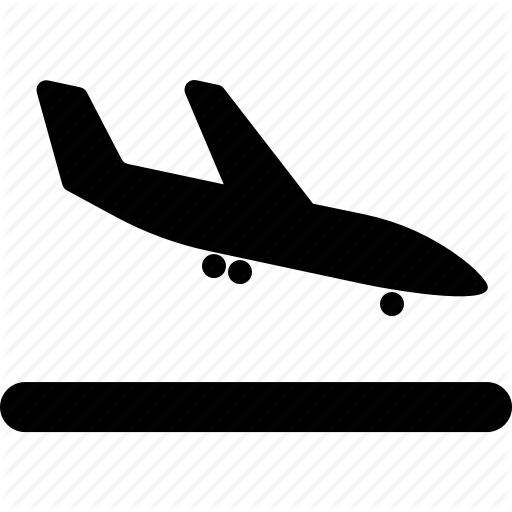 Airplane, Arrival, Flight, Landing Icon
