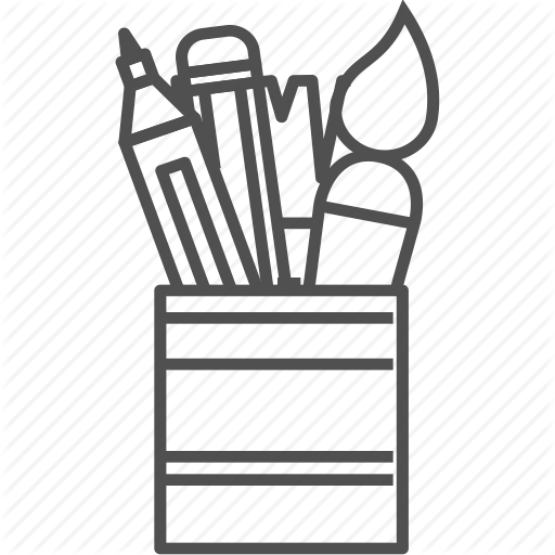 Artistic Tools, Brush, Marker, Pen, Pencil, Traditional Art Icon