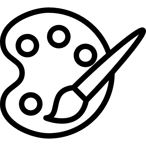 Paint Palette And Brush