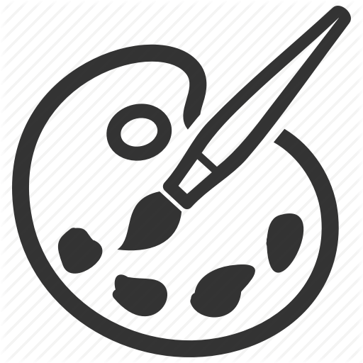 Art, Graphic Design, Paint Brush, Palette Icon