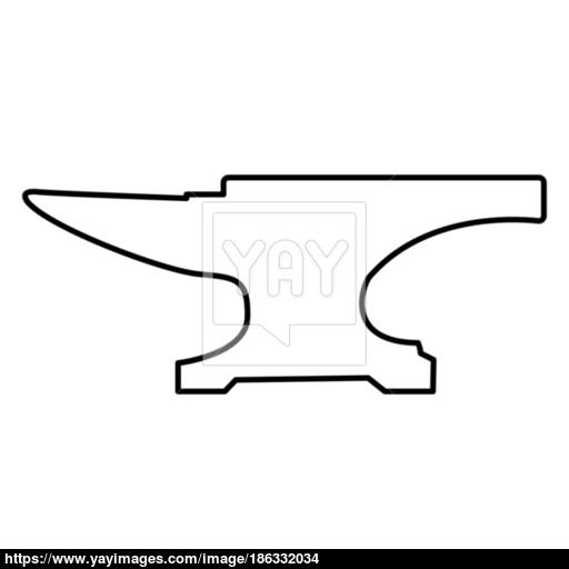 Anvil Block Black Color Icon Vector