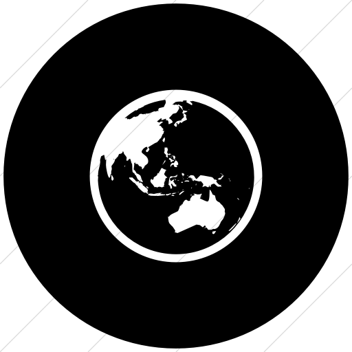 Flat Circle White On Black Classica Earth Asia