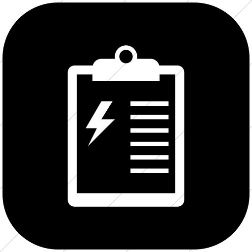 Flat Rounded Square White On Black Iconathon Energy