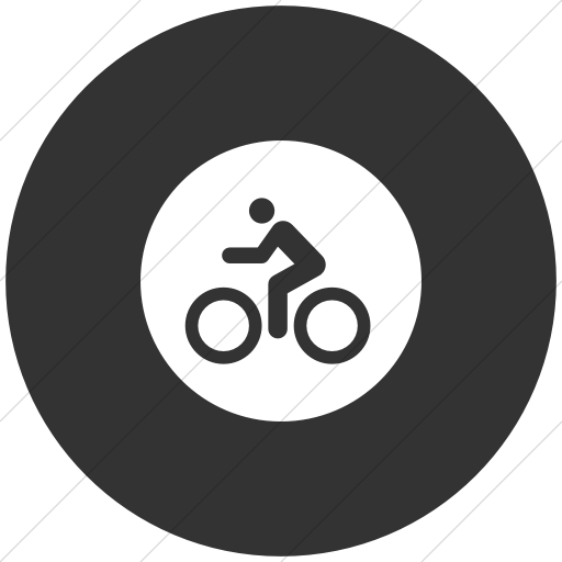Flat Circle White On Dark Gray Iconathon Bike Path Icon