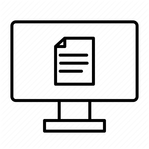 Document, File, Monitor, Screen Icon