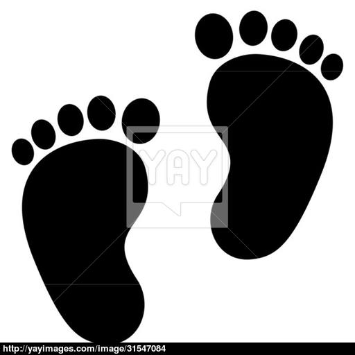 Baby Feet Black Icon Vector