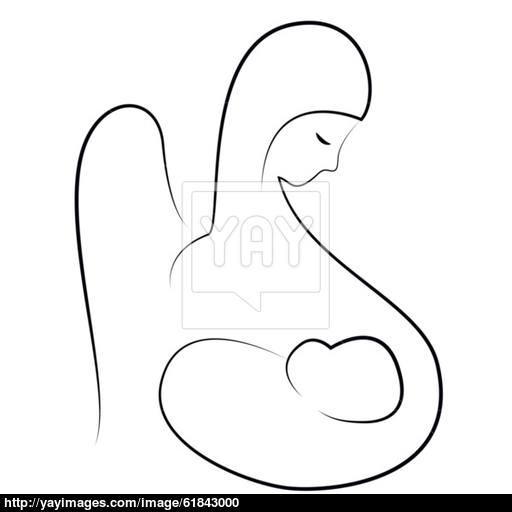 Mother And Baby Icon Vector