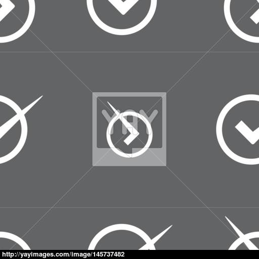 Check Mark Sign Icon Checkbox Button Seamless Pattern On A Gray