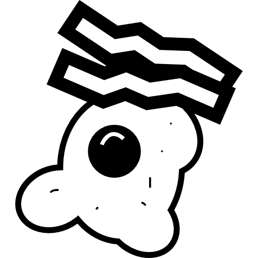 Fried Egg With Bacon Icons Free Download