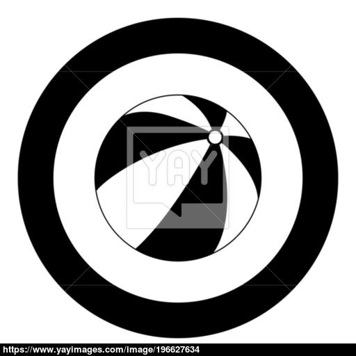 Children's Ball Icon Black Color In Circle Vector
