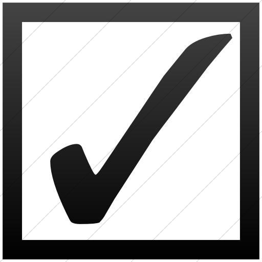 Simple Black Gradient Classica Ballot Box With Check Icon