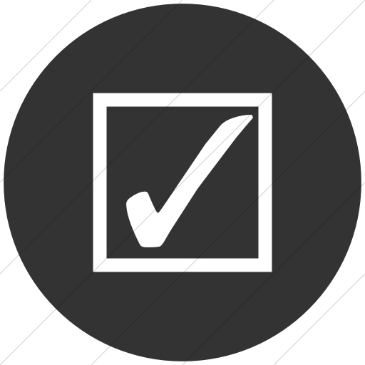 Flat Circle White On Dark Gray Classica Ballot Box