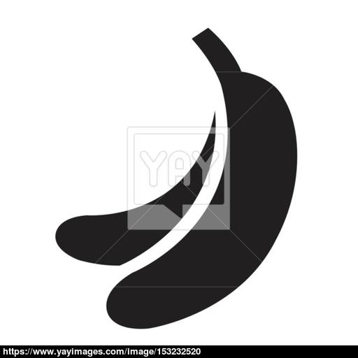 Banana Icon, Isolated, Black On The White Background Vector