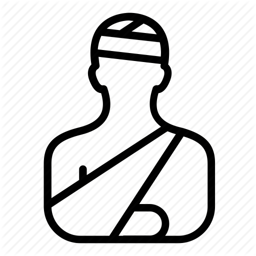 Arm, Bandage, Broken, Hand, Head, Injury, Treatment Icon