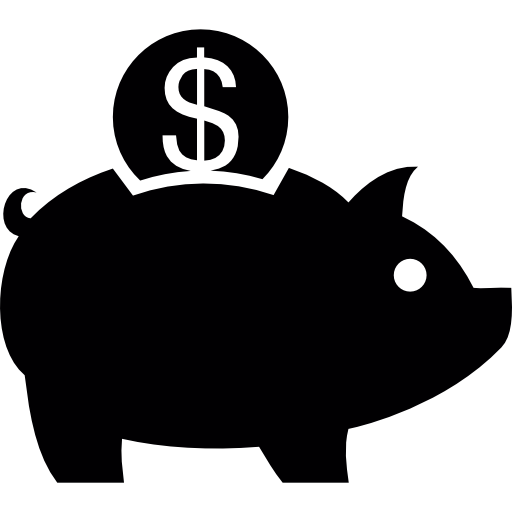 Piggy Bank And A Coin Of Dollar Icons Free Download