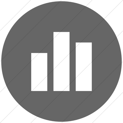 Flat Circle White On Gray Raphael Bar Chart Icon
