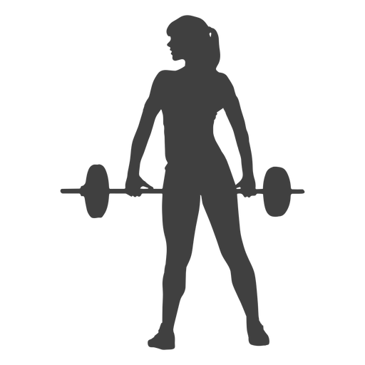 Woman Holding Barbell Silhouette
