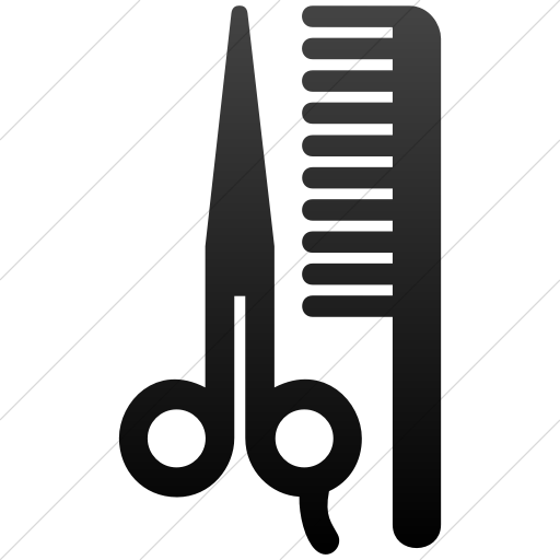 Simple Black Gradient Aiga Barber Shop Beauty Salon Icon