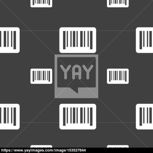 Barcode Icon Sign Seamless Pattern On A Gray Background Vector