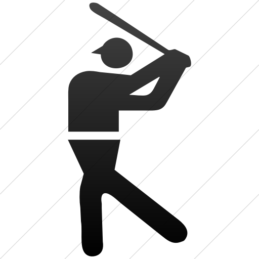 Simple Black Gradient Sports Baseball Icon