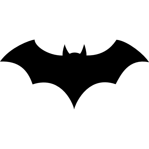 Bat Black Silhouette With Opened Wings