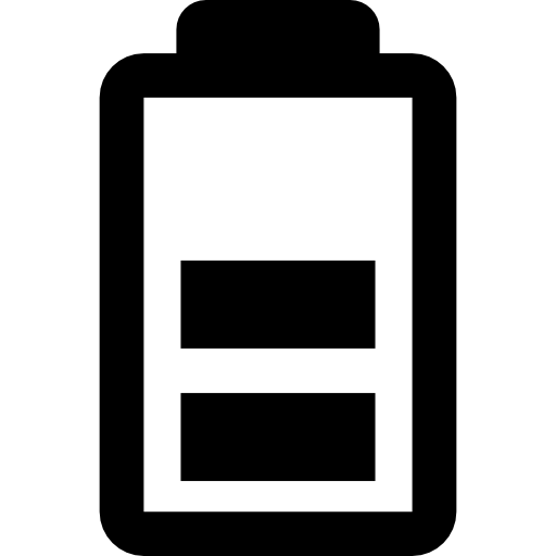 Half Battery, Electricity, Battery, Power, Charging, Energy, Life Icon
