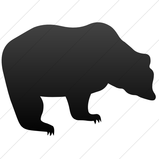 Simple Black Gradient Animals Bear Icon