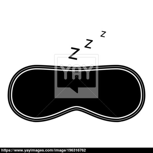 Mask For Sleep Icon Black Color Illustration Flat Style Simple