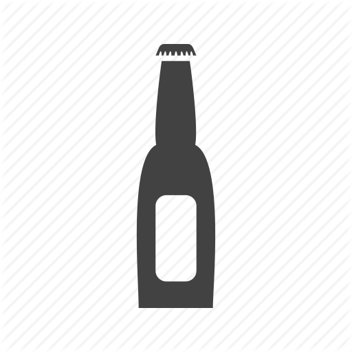 Alcohol, Beer, Bottle, Brown, Glass, White Icon