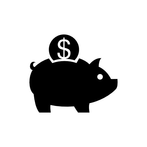 Piggy Bank And A Coin Of Dollar Vector Icon