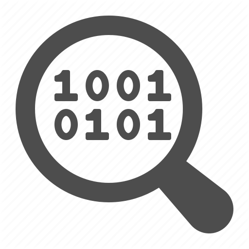 Binary, Code, Coding, Magnifying Glass, Programming Icon
