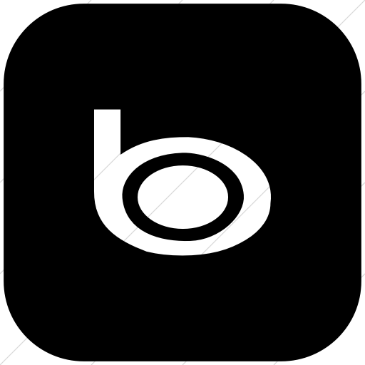 Flat Rounded Square White On Black Foundation Social