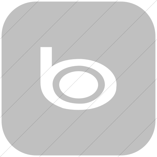 Flat Rounded Square White On Silver Foundation Social