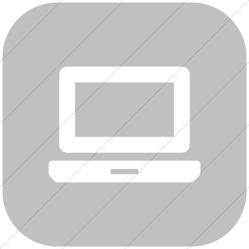 Flat Rounded Square White On Silver Foundation Laptop