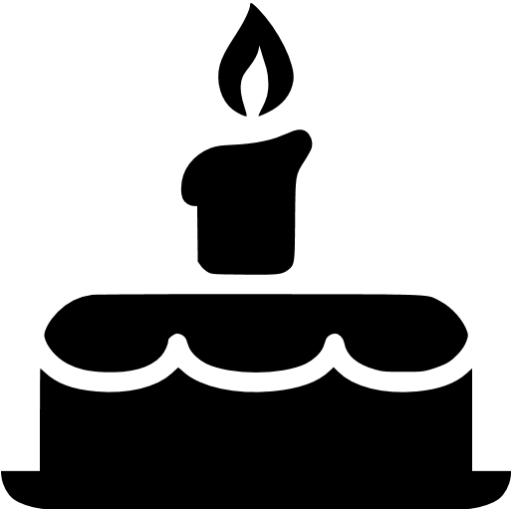 Black Birthday Cake Icon