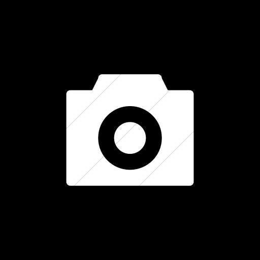 Flat Square White On Black Broccolidry Camera Icon