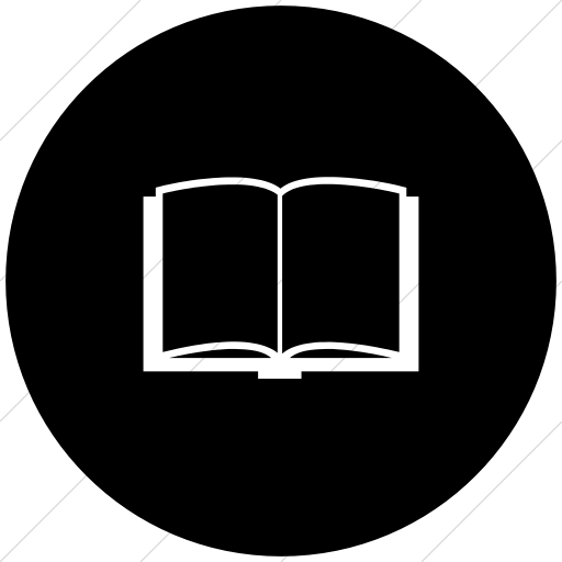Flat Circle White On Black Classica Book Icon