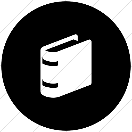 Flat Circle White On Black Raphael Book Icon