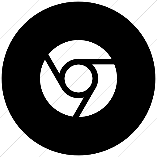 Flat Circle White On Black Social Media Chrome Icon