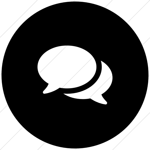 Flat Circle White On Black Bootstrap Font Awesome