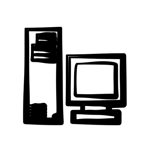 Desktop Computer Icon Black And White